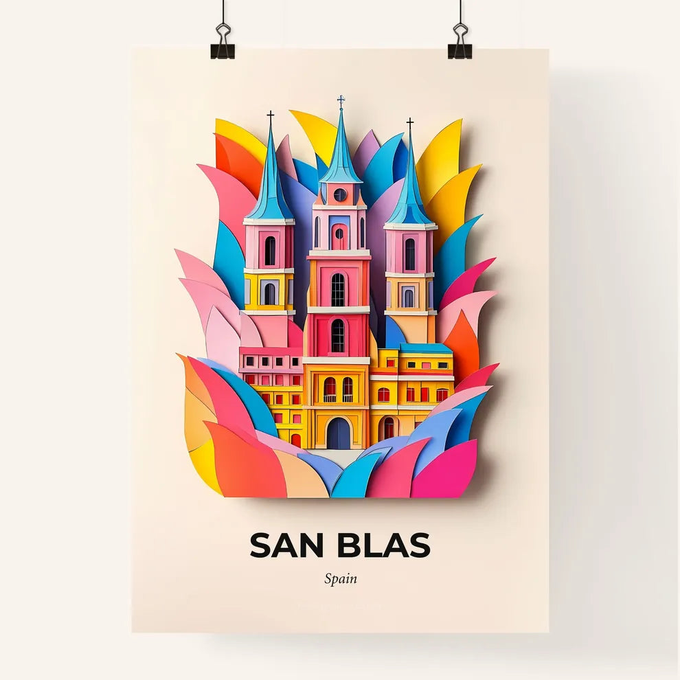 Vivid San Blas, Spain, Colorful Poster