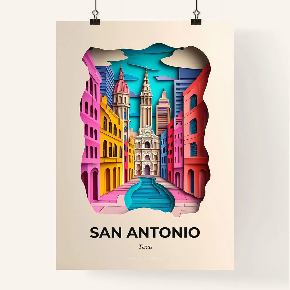 Vivid San Antonio, Texas, Colorful Poster
