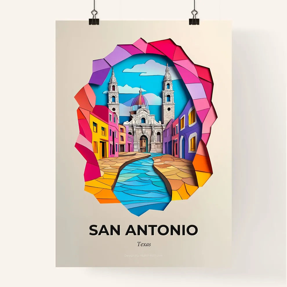 Vivid San Antonio, Texas, Colorful Poster