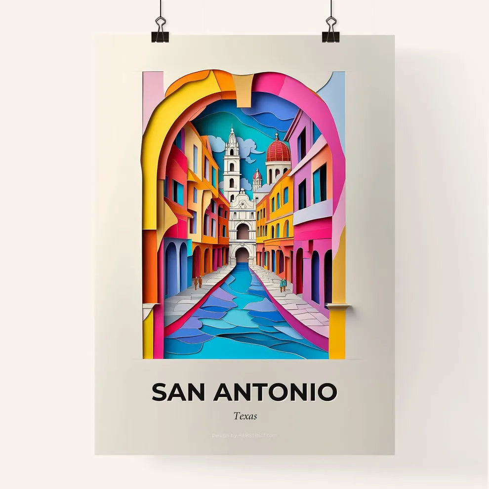 Vivid San Antonio, Texas, Colorful Poster