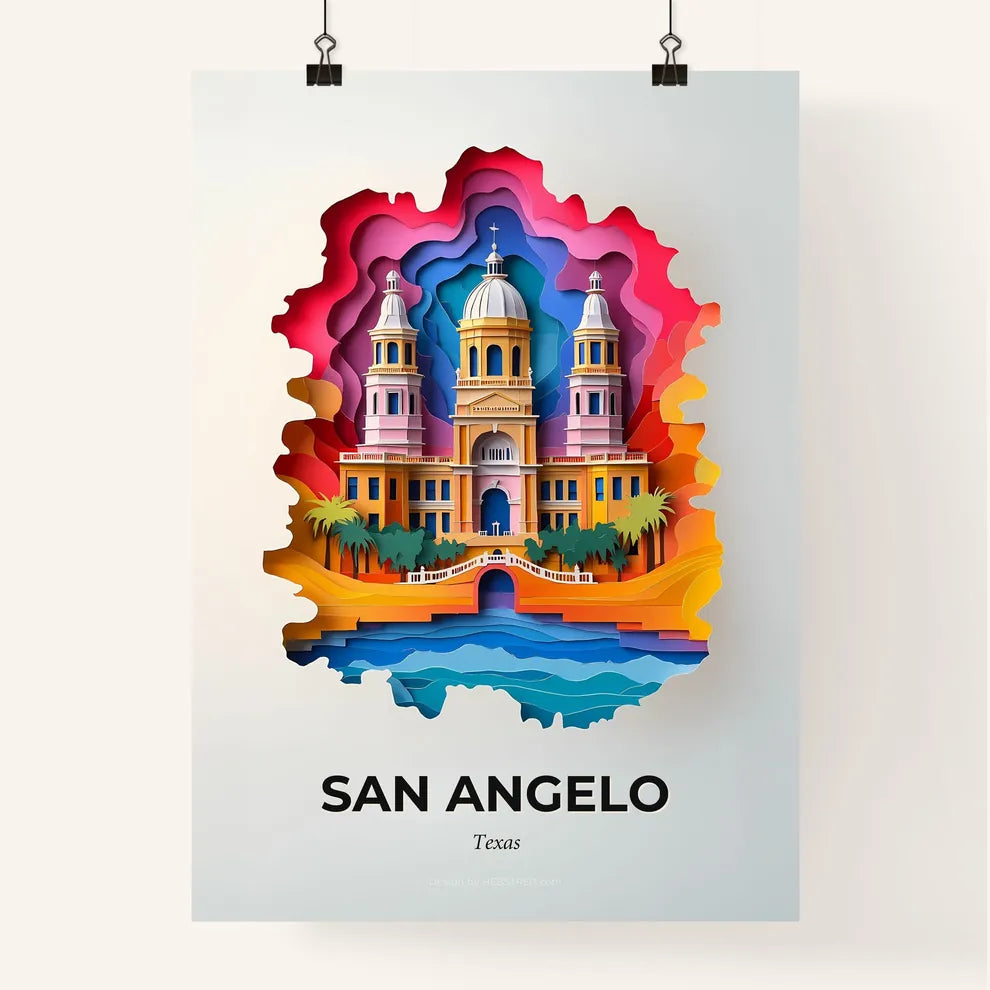 Vivid San Angelo, Texas, Colorful Poster