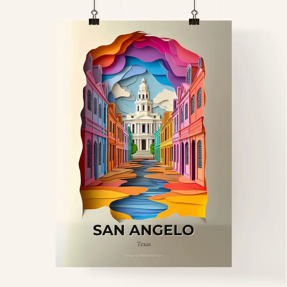 Vivid San Angelo, Texas, Colorful Poster