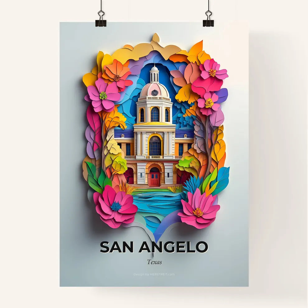 Vivid San Angelo, Texas, Colorful Poster