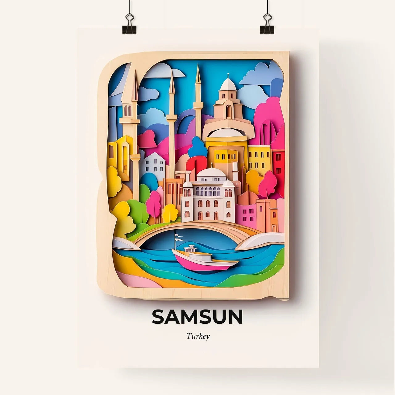 Vivid Samsun, Turkey, Colorful Poster