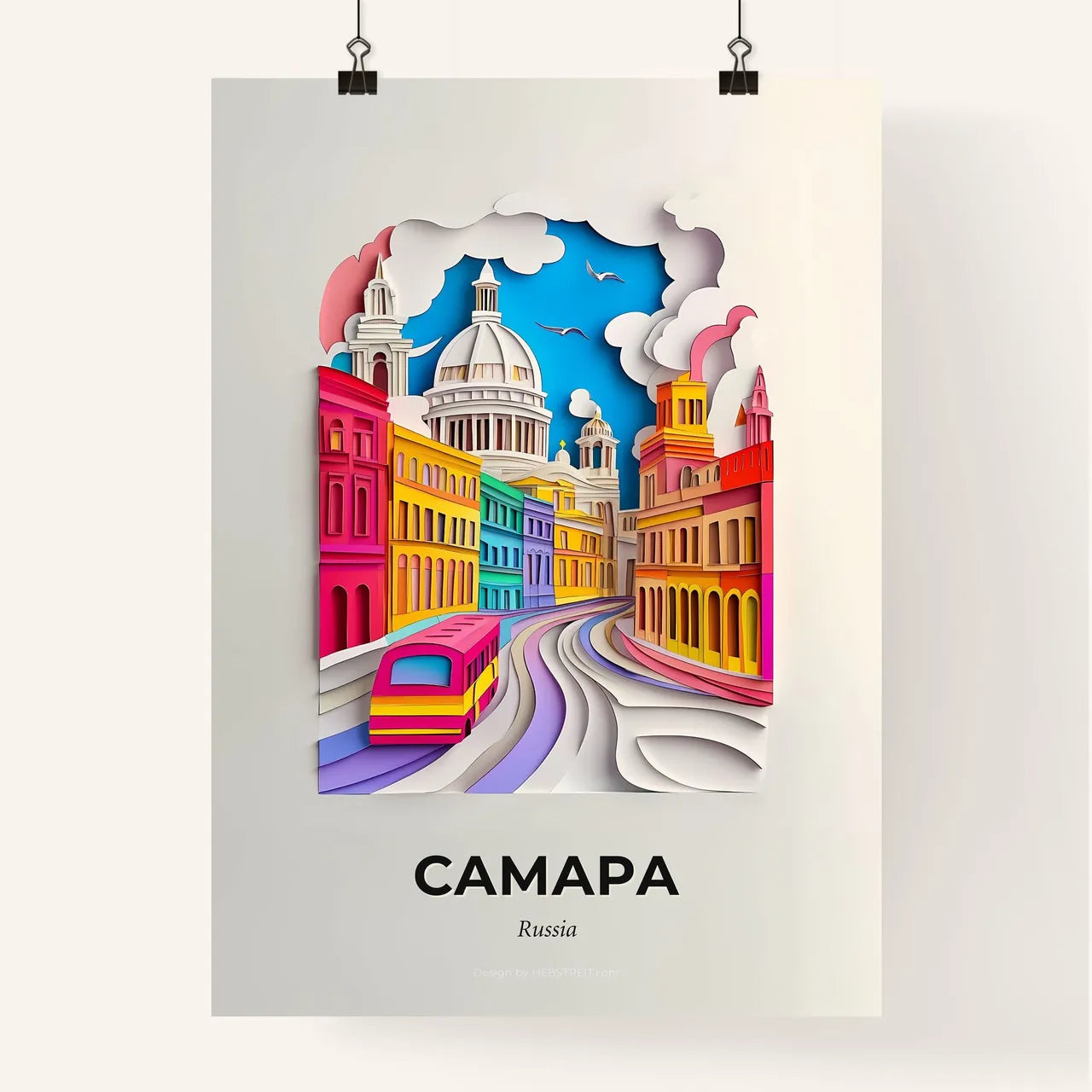 Vivid Samara, Russia, Colorful Poster