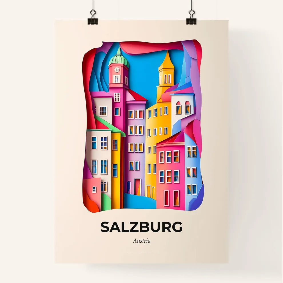 Vivid Salzburg, Austria, Colorful Poster