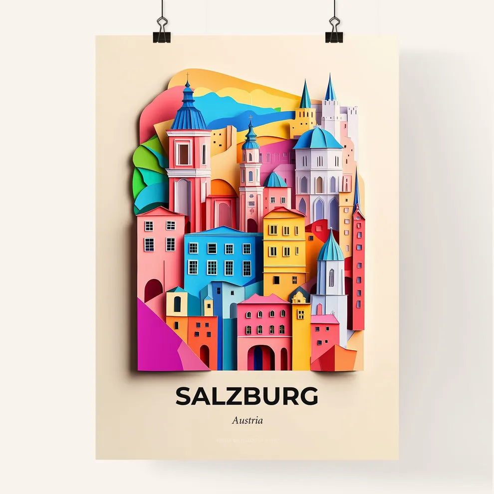 Vivid Salzburg, Austria, Colorful Poster