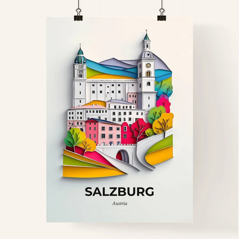 Vivid Salzburg, Austria, Colorful Poster
