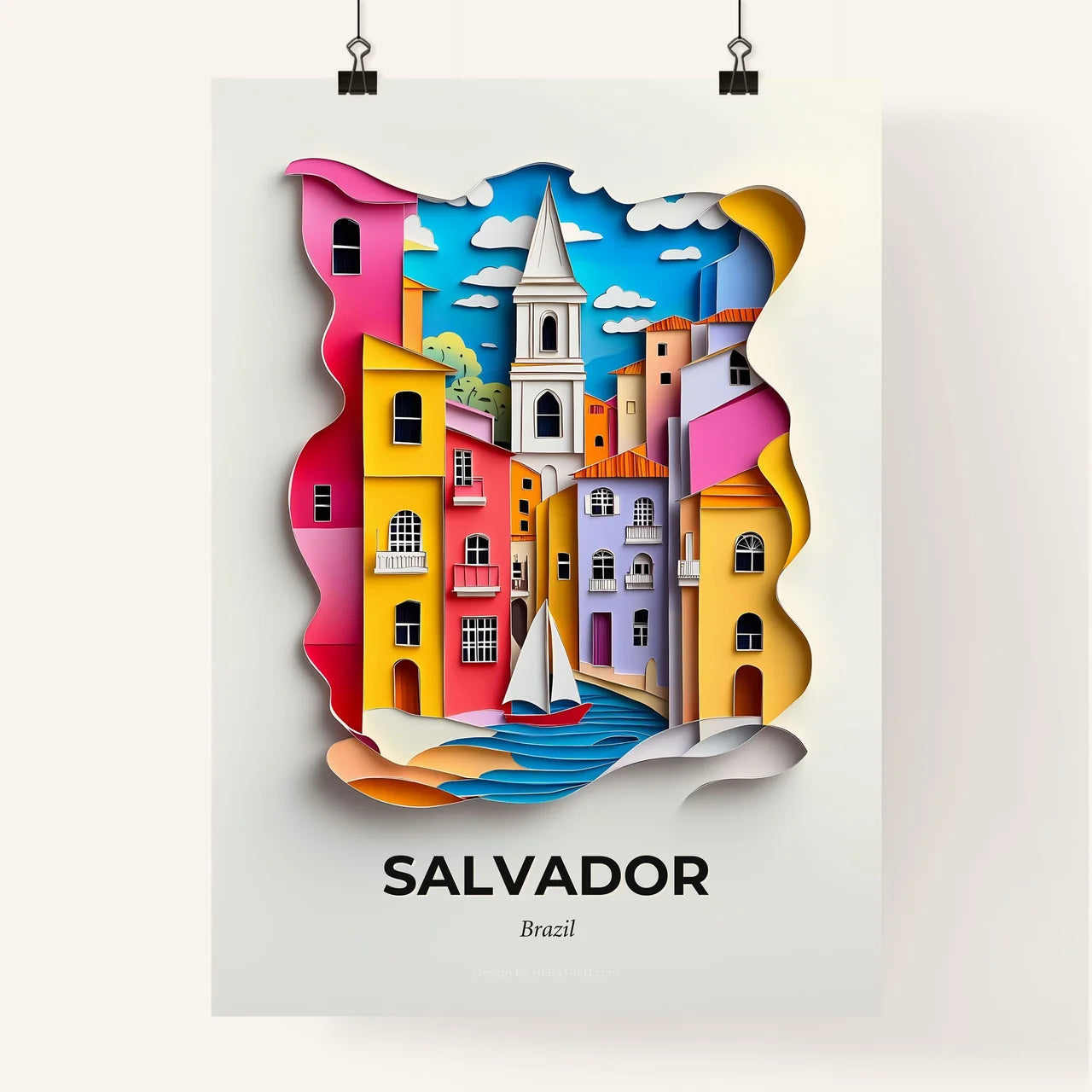 Vivid Salvador, Brazil, Colorful Poster