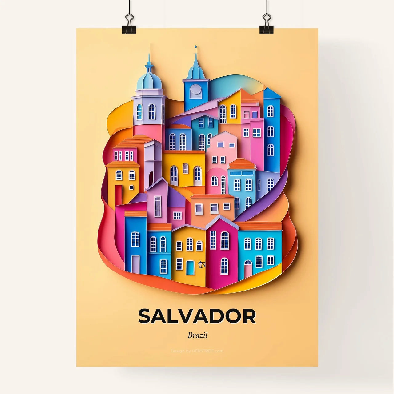 Vivid Salvador, Brazil, Colorful Poster