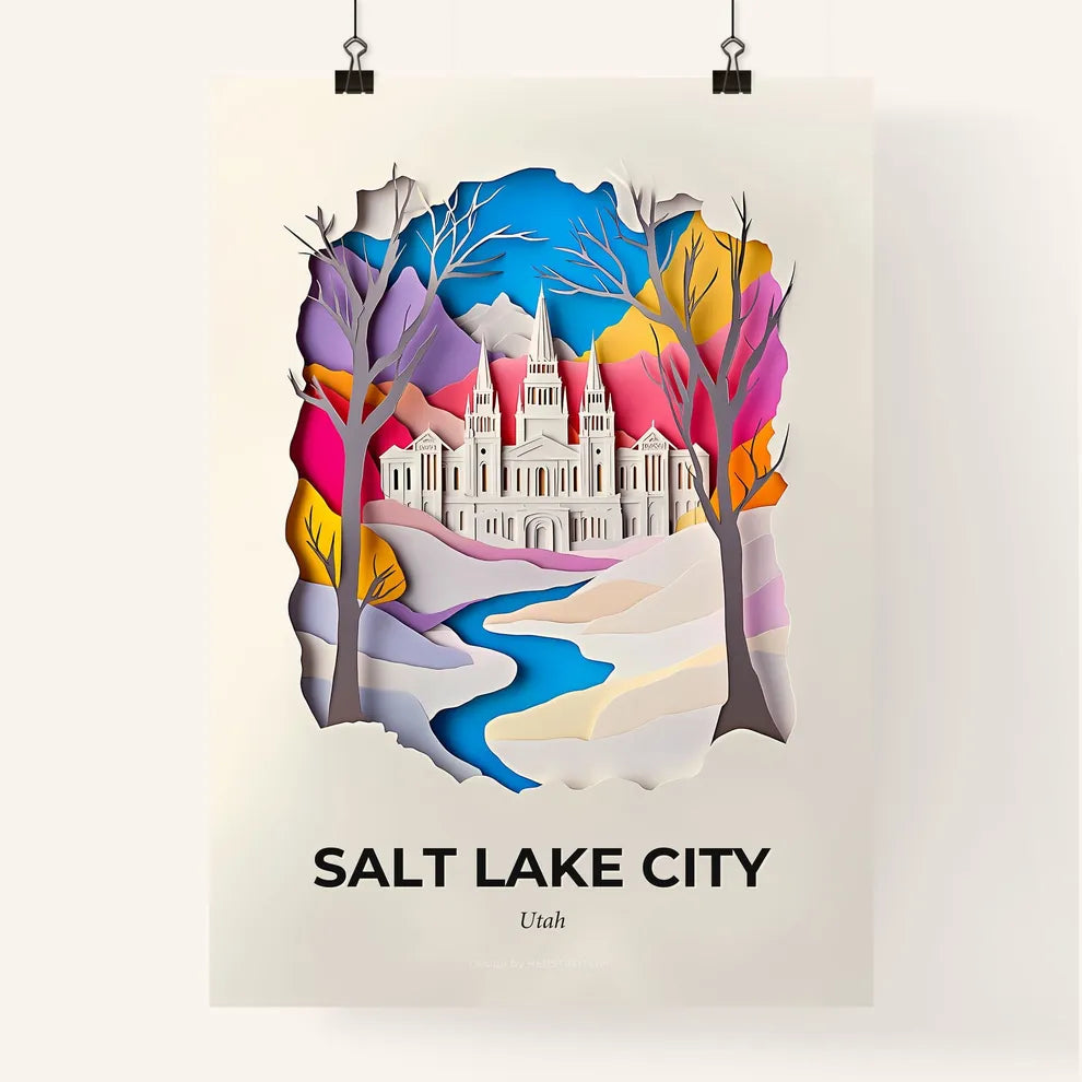 Vivid Salt Lake City, Utah, Colorful Poster