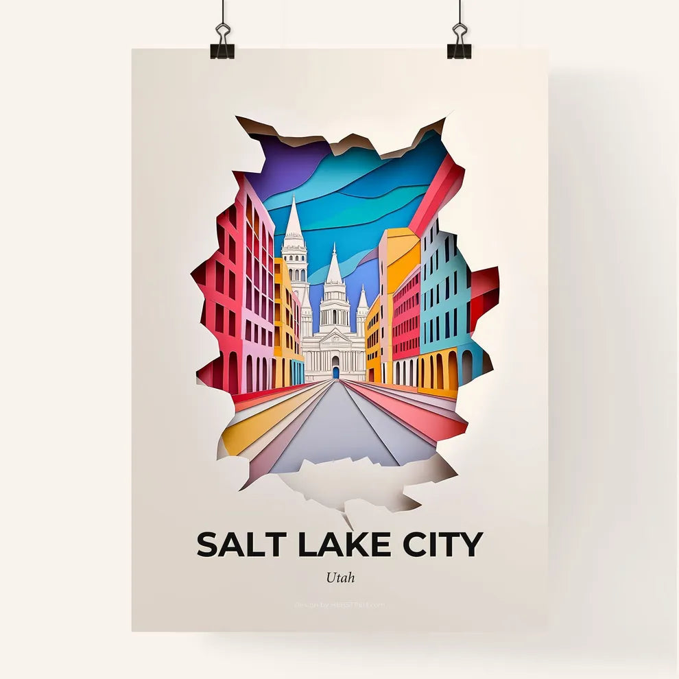 Vivid Salt Lake City, Utah, Colorful Poster