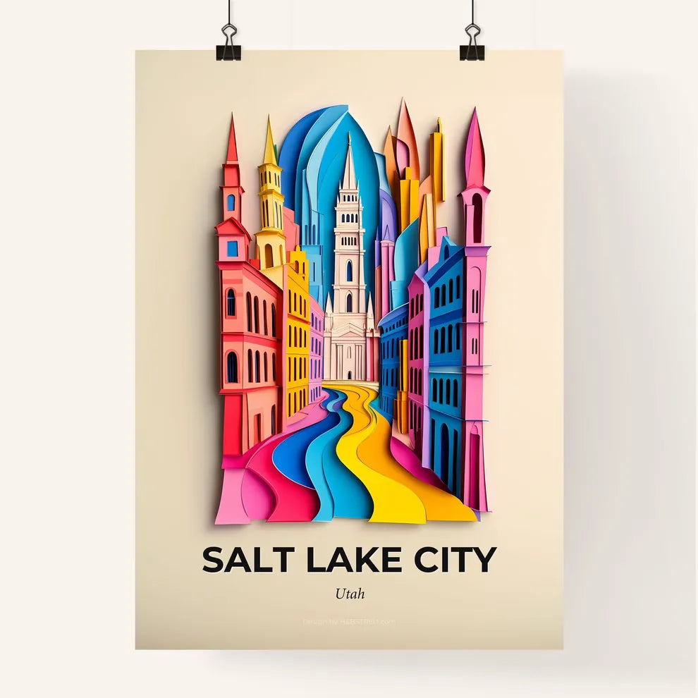Vivid Salt Lake City, Utah, Colorful Poster