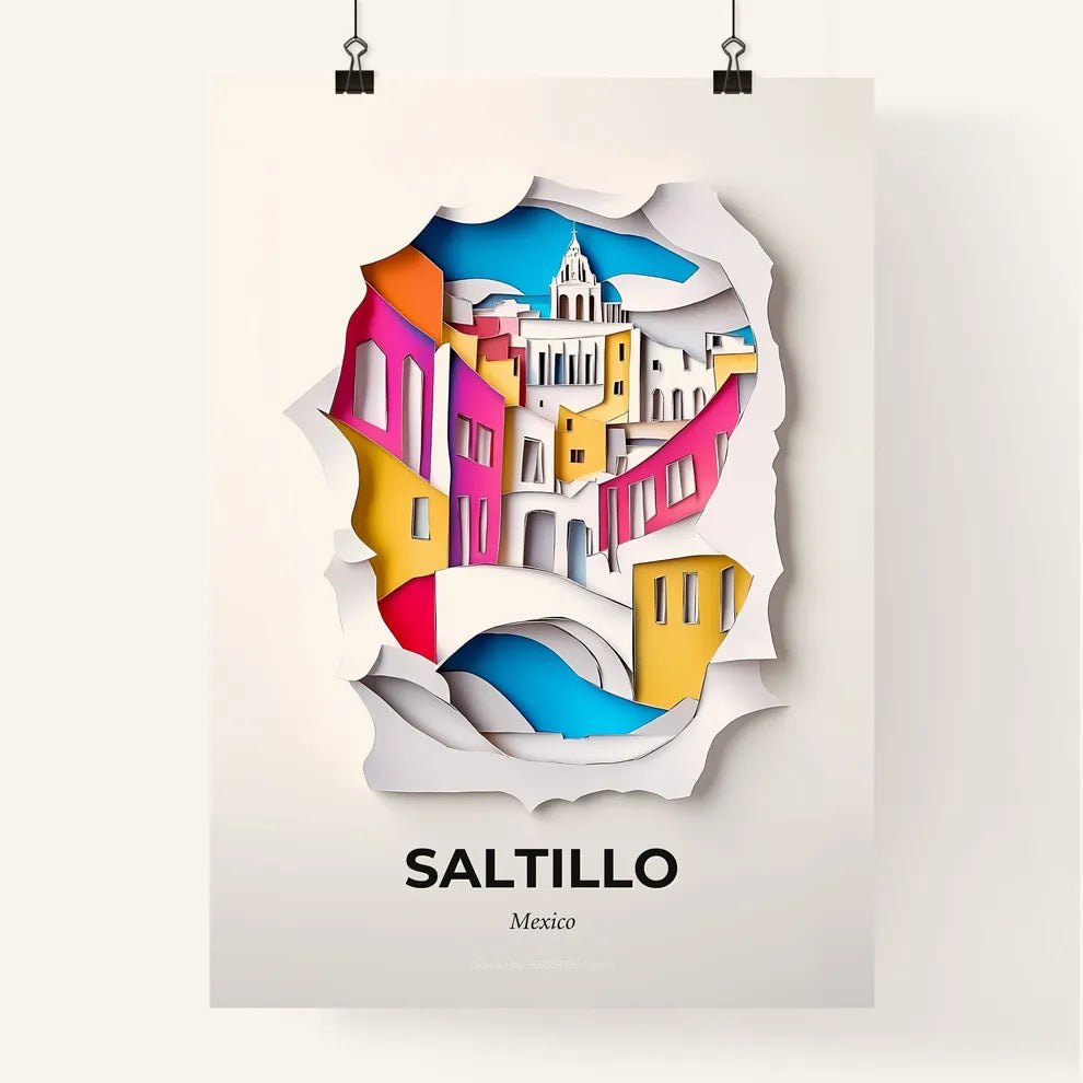 Vivid Saltillo, Mexico, Colorful Poster