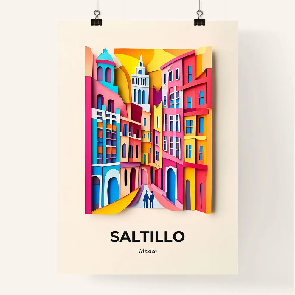 Vivid Saltillo, Mexico, Colorful Poster