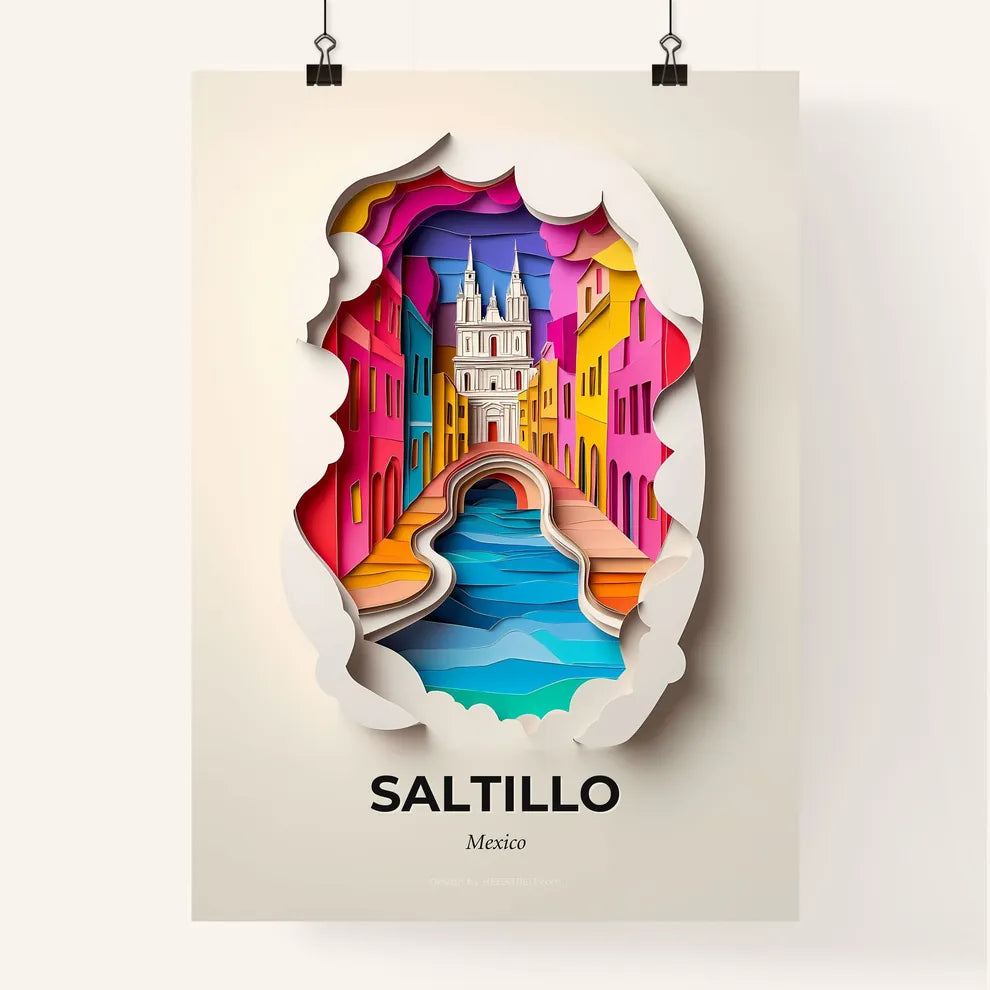 Vivid Saltillo, Mexico, Colorful Poster
