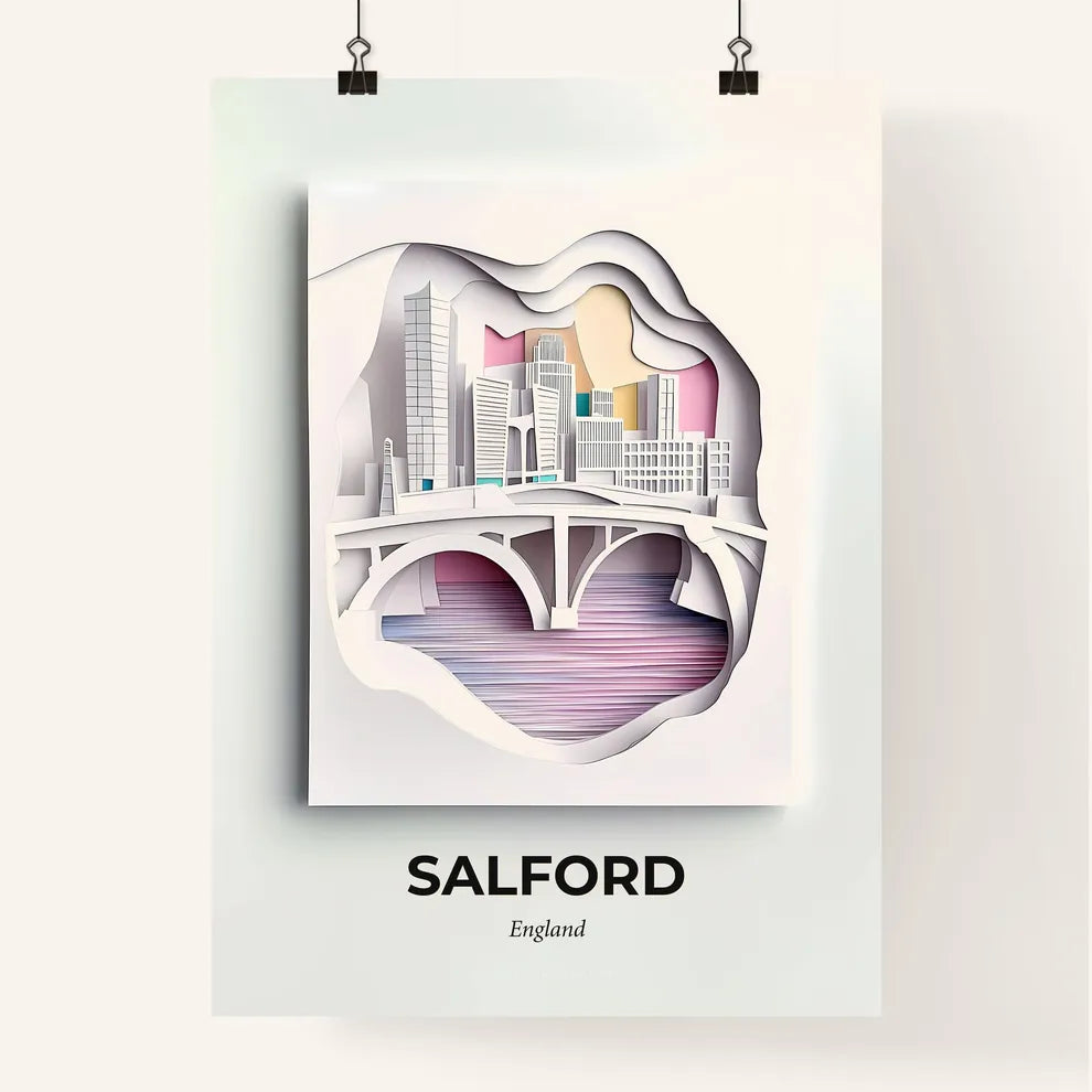 Vivid Salford, England, Colorful Poster