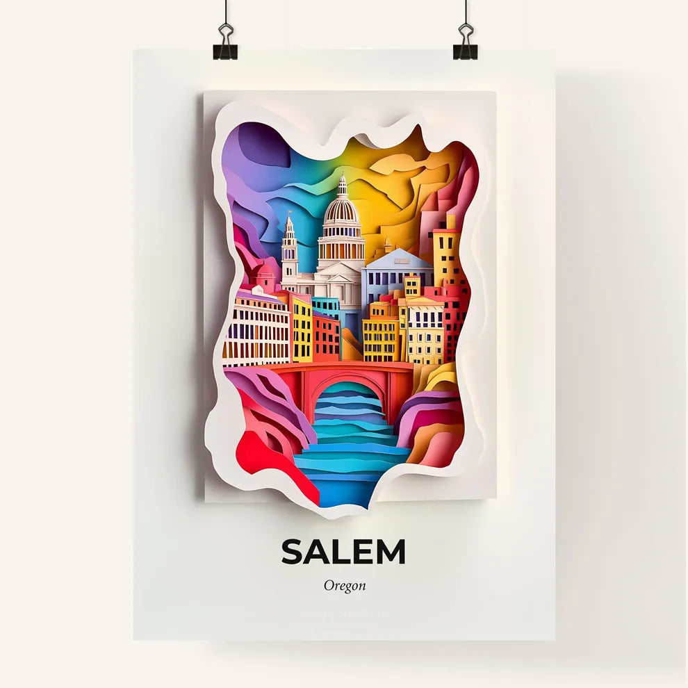 Vivid Salem, Oregon, Colorful Poster