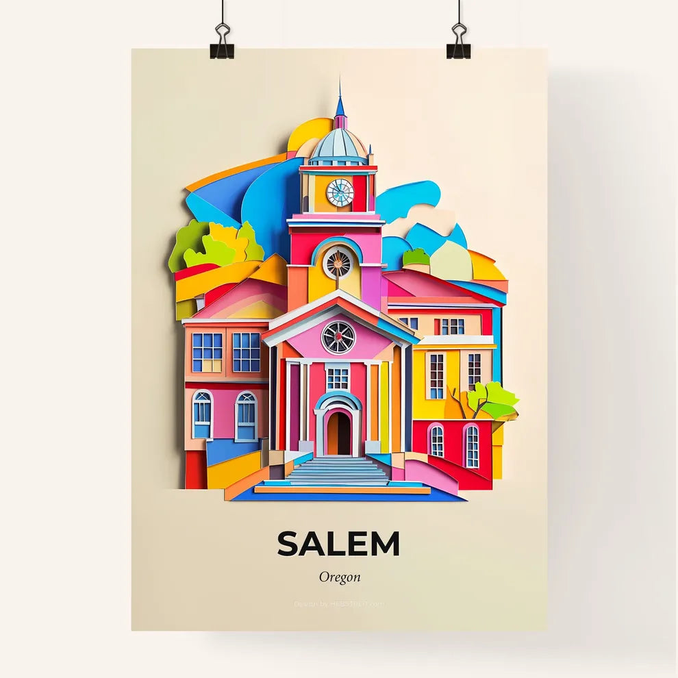 Vivid Salem, Oregon, Colorful Poster