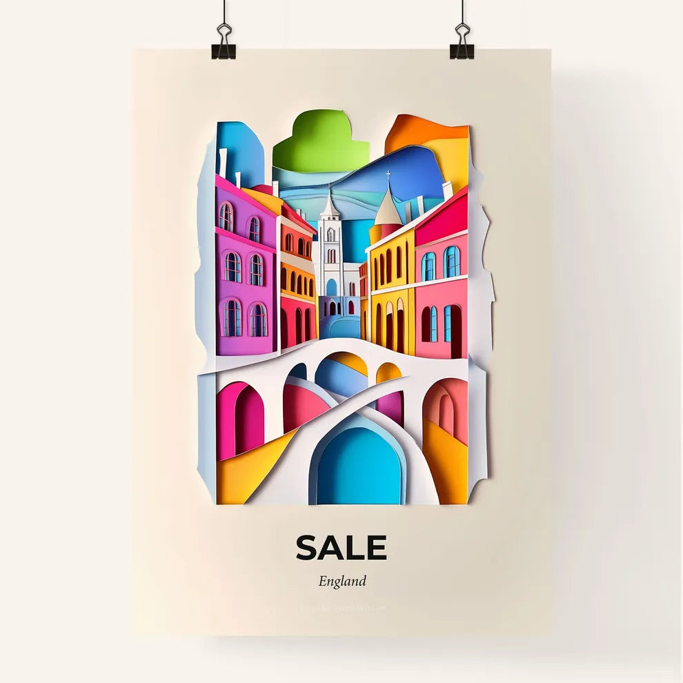 Vivid Sale, England, Colorful Poster
