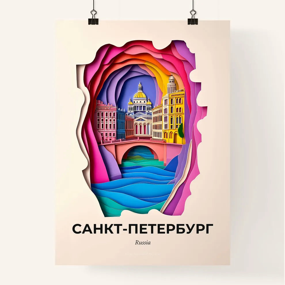 Vivid Saint Petersburg, Russia, Colorful Poster