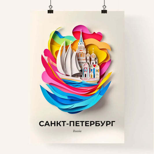 Vivid Saint Petersburg, Russia, Colorful Poster