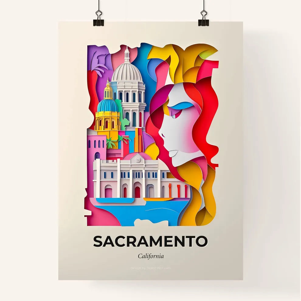 Vivid Sacramento, California, Colorful Poster