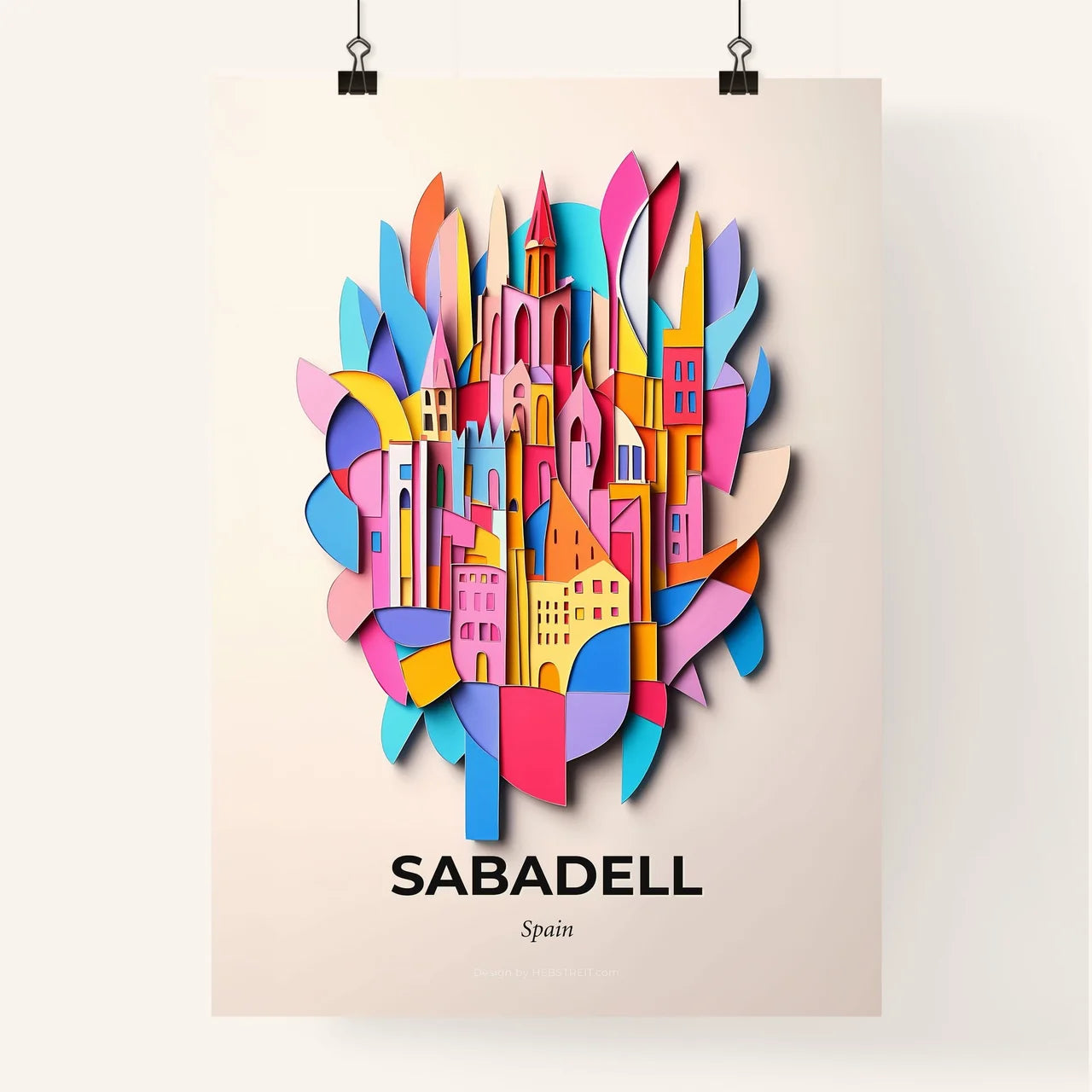 Vivid Sabadell, Spain, Colorful Poster