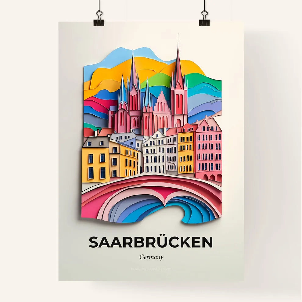 Vivid Saarbrucken, Germany, Colorful Poster