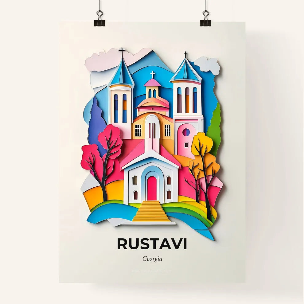 Vivid Rustavi, Georgia, Colorful Poster