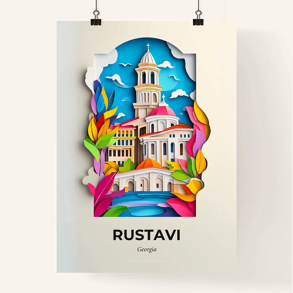 Vivid Rustavi, Georgia, Colorful Poster