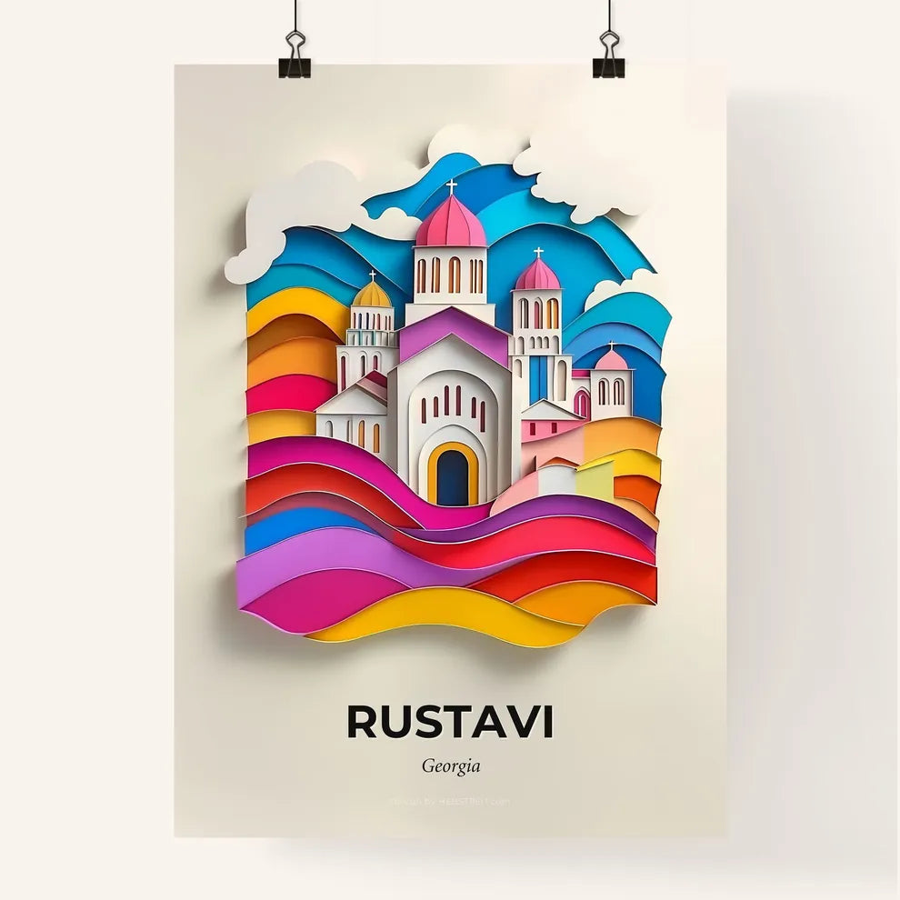 Vivid Rustavi, Georgia, Colorful Poster