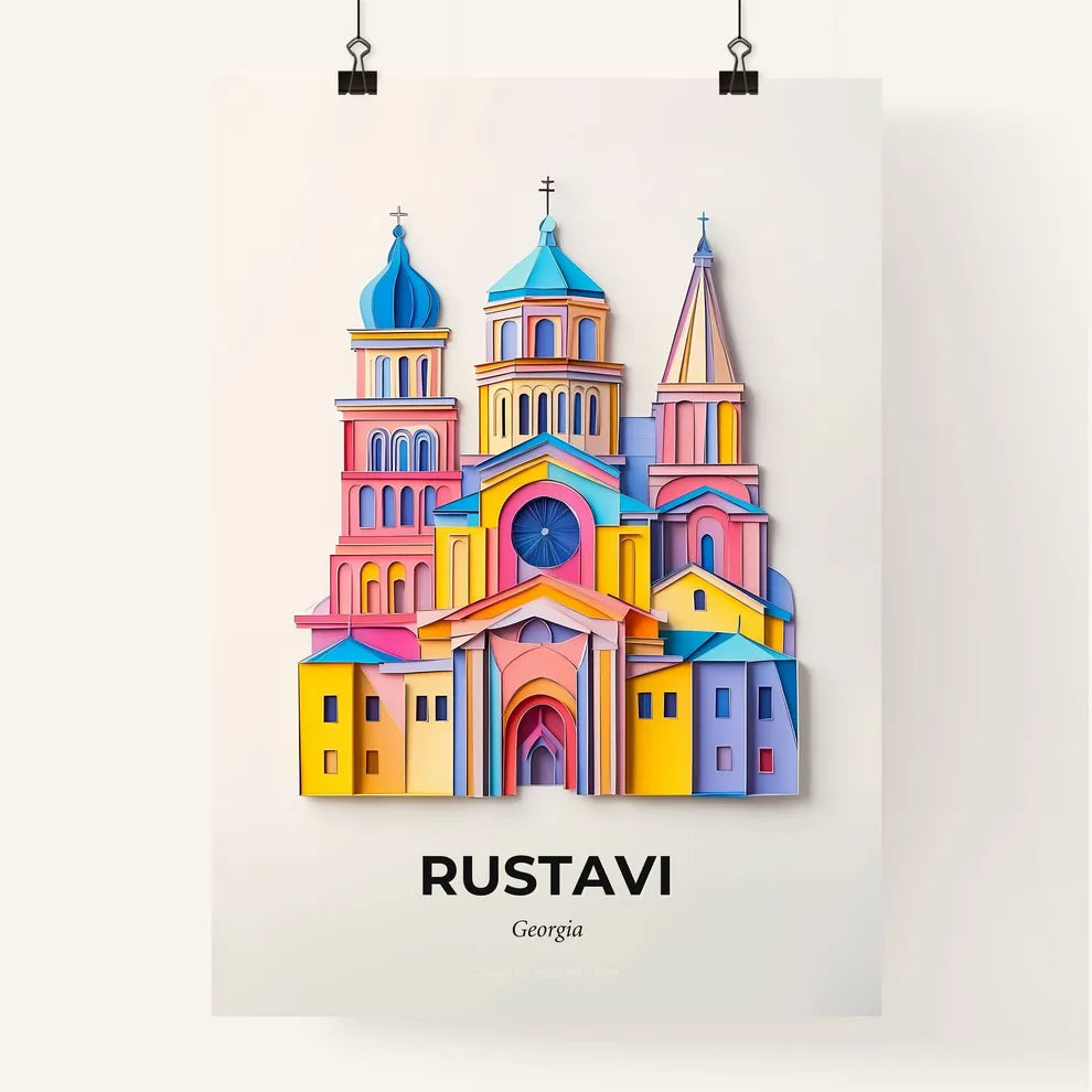 Vivid Rustavi, Georgia, Colorful Poster
