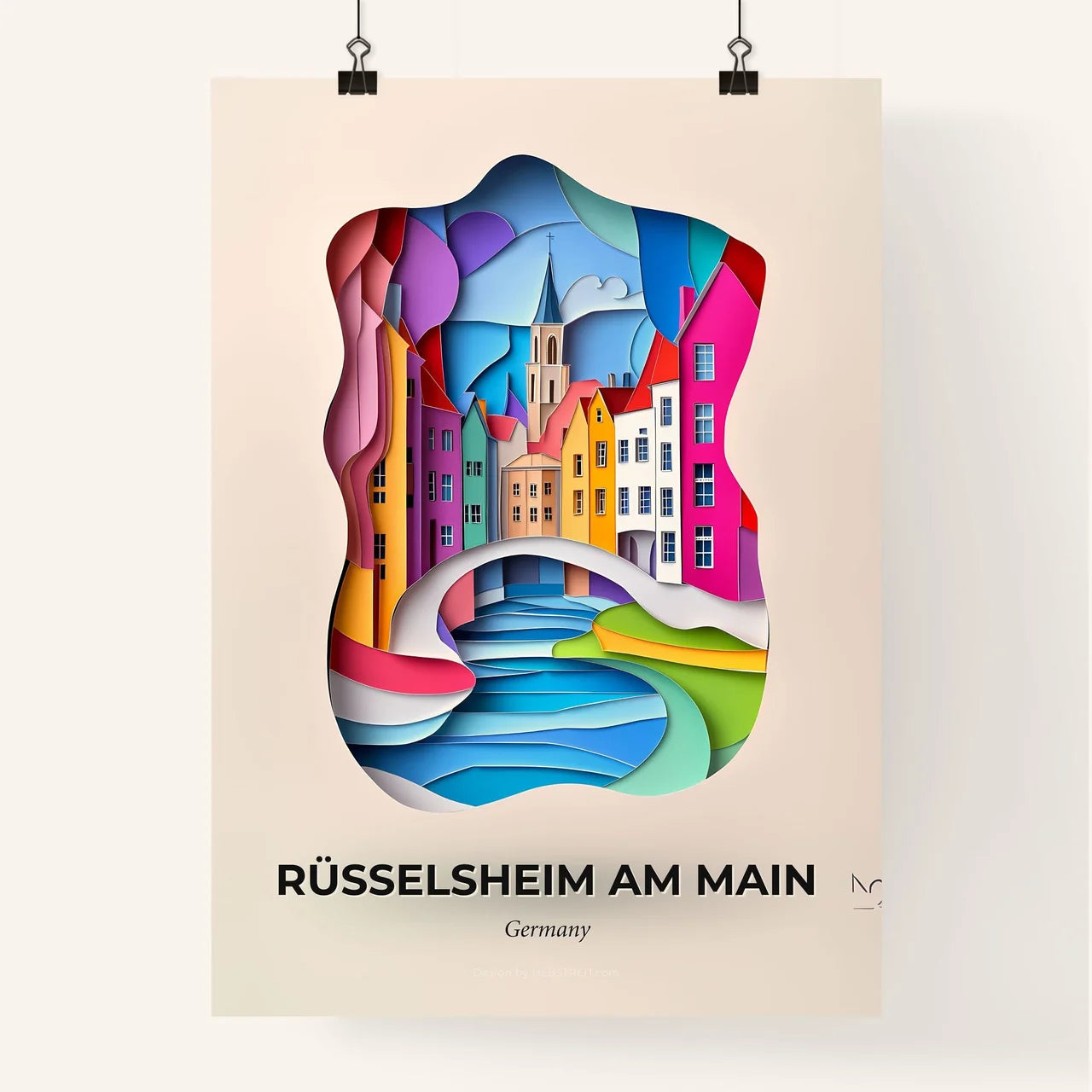 Vivid Russelsheim am Main, Germany, Colorful Poster