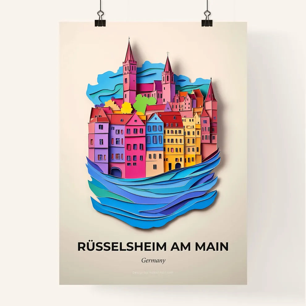 Vivid Russelsheim am Main, Germany, Colorful Poster