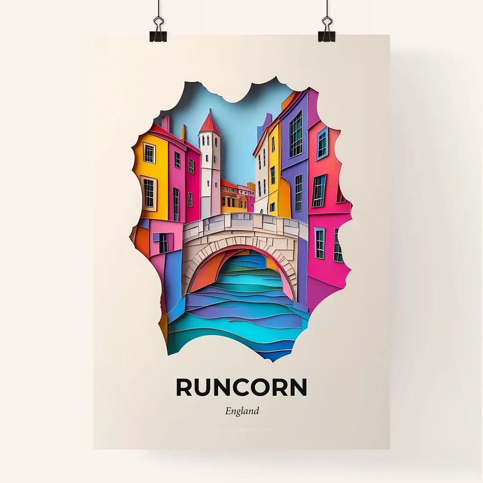 Vivid Runcorn, England, Colorful Poster