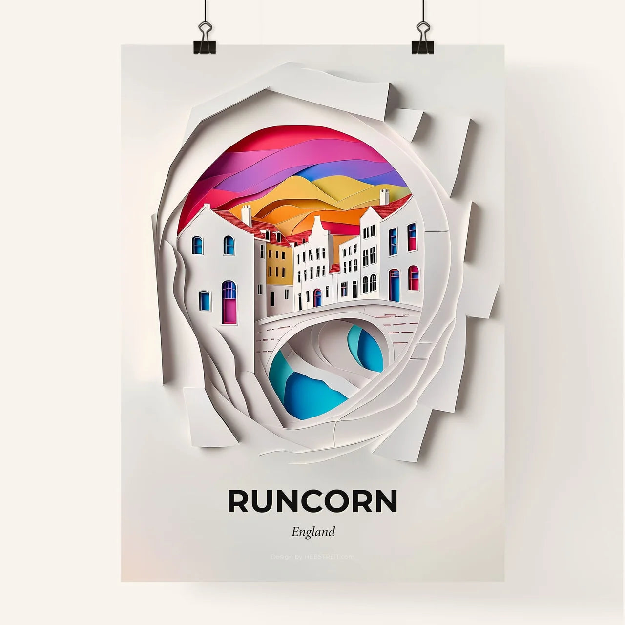 Vivid Runcorn, England, Colorful Poster