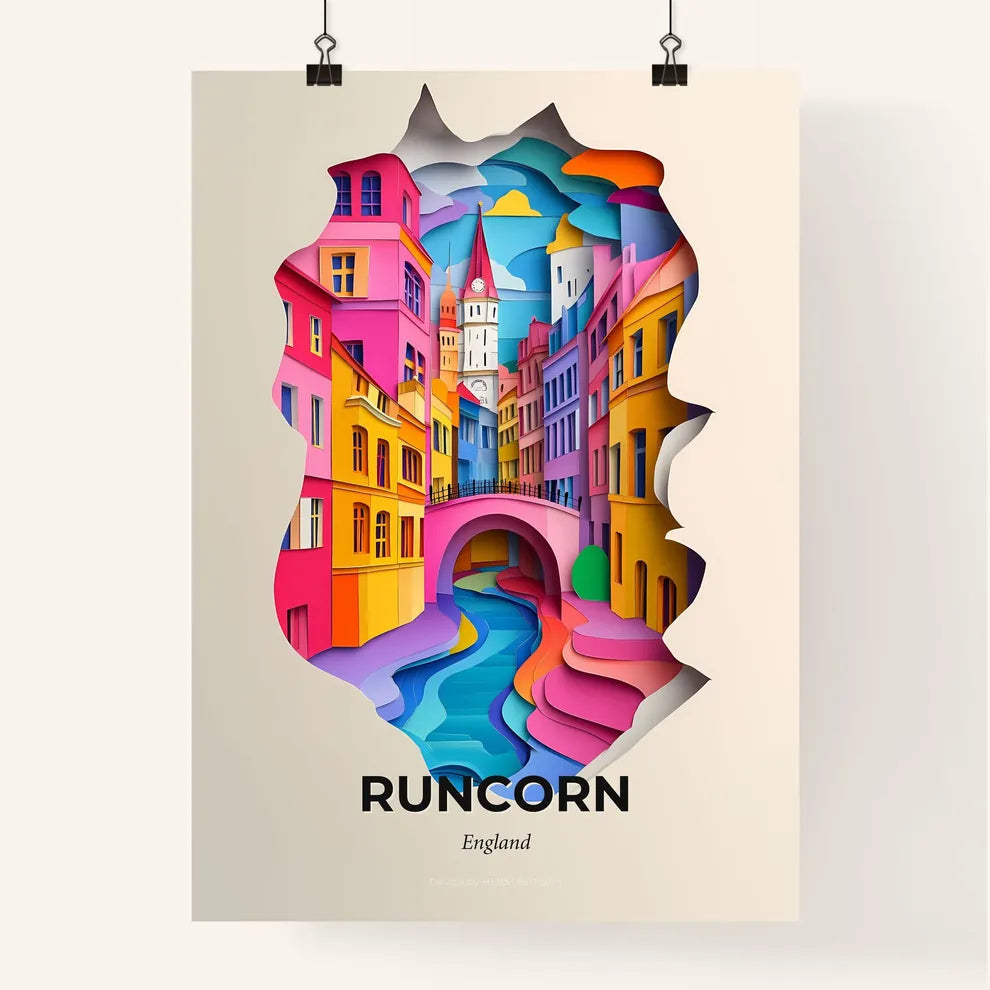 Vivid Runcorn, England, Colorful Poster