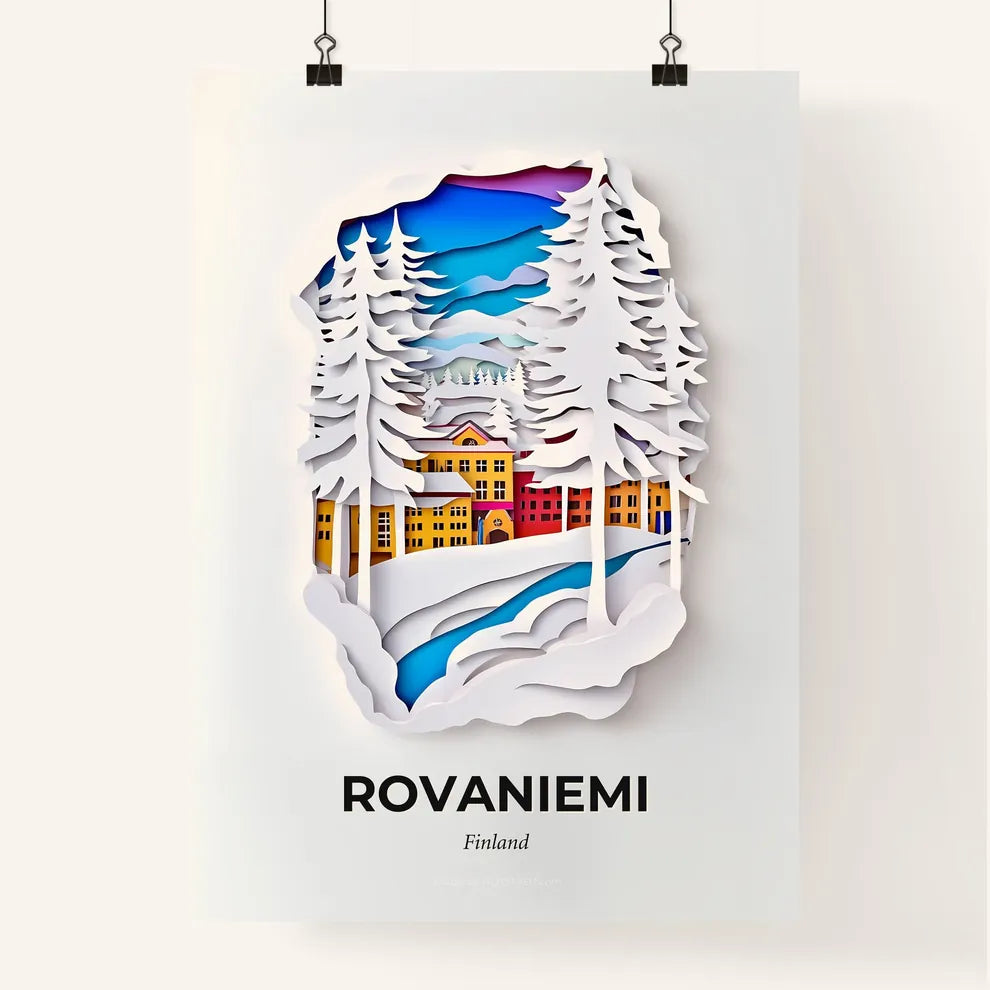 Vivid Rovaniemi, Finland, Colorful Poster