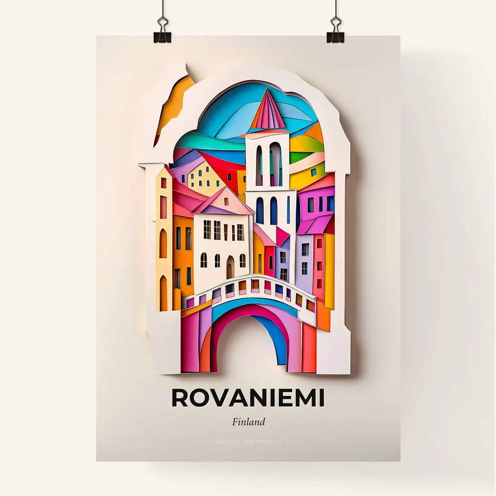 Vivid Rovaniemi, Finland, Colorful Poster