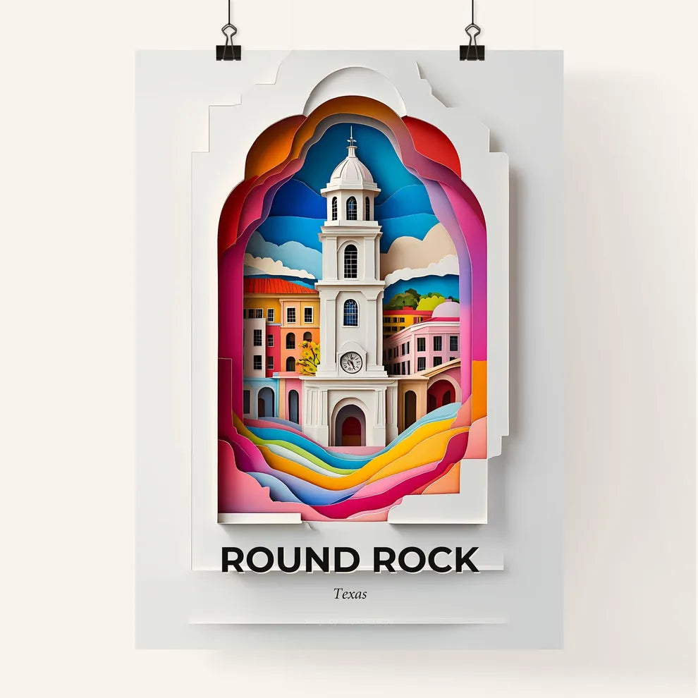 Vivid Round Rock, Texas, Colorful Poster