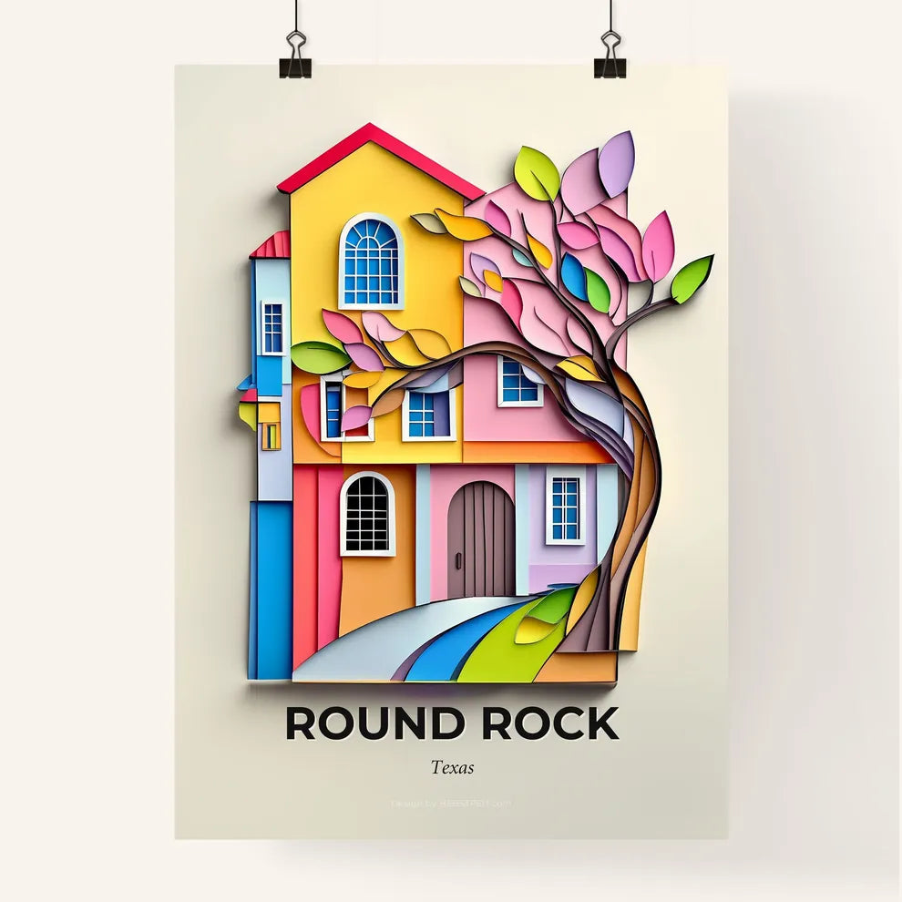 Vivid Round Rock, Texas, Colorful Poster