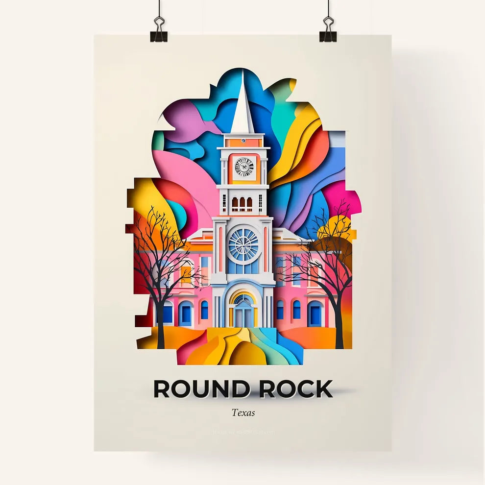 Vivid Round Rock, Texas, Colorful Poster