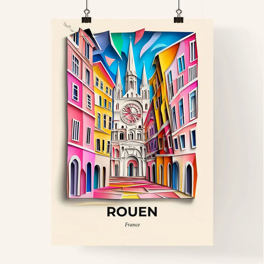 Vivid Rouen, France, Colorful Poster
