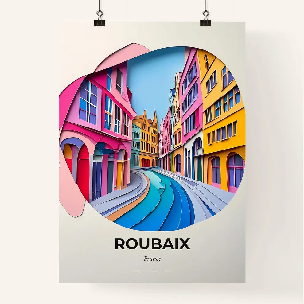 Vivid Roubaix, France, Colorful Poster