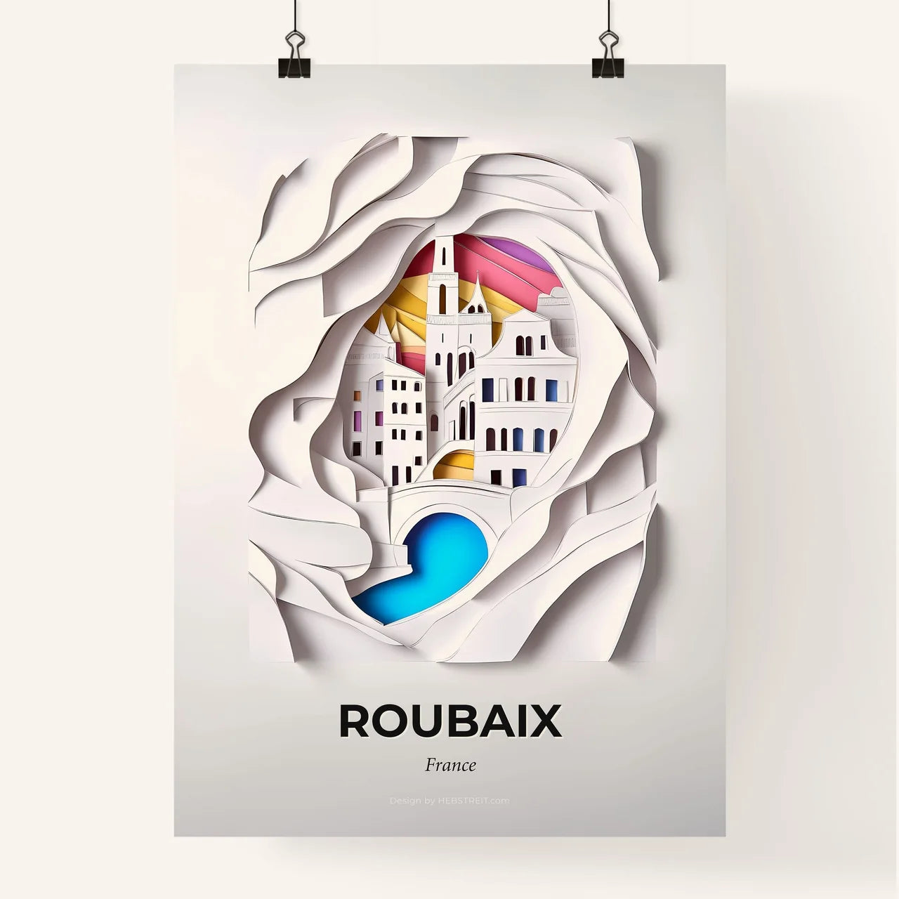 Vivid Roubaix, France, Colorful Poster