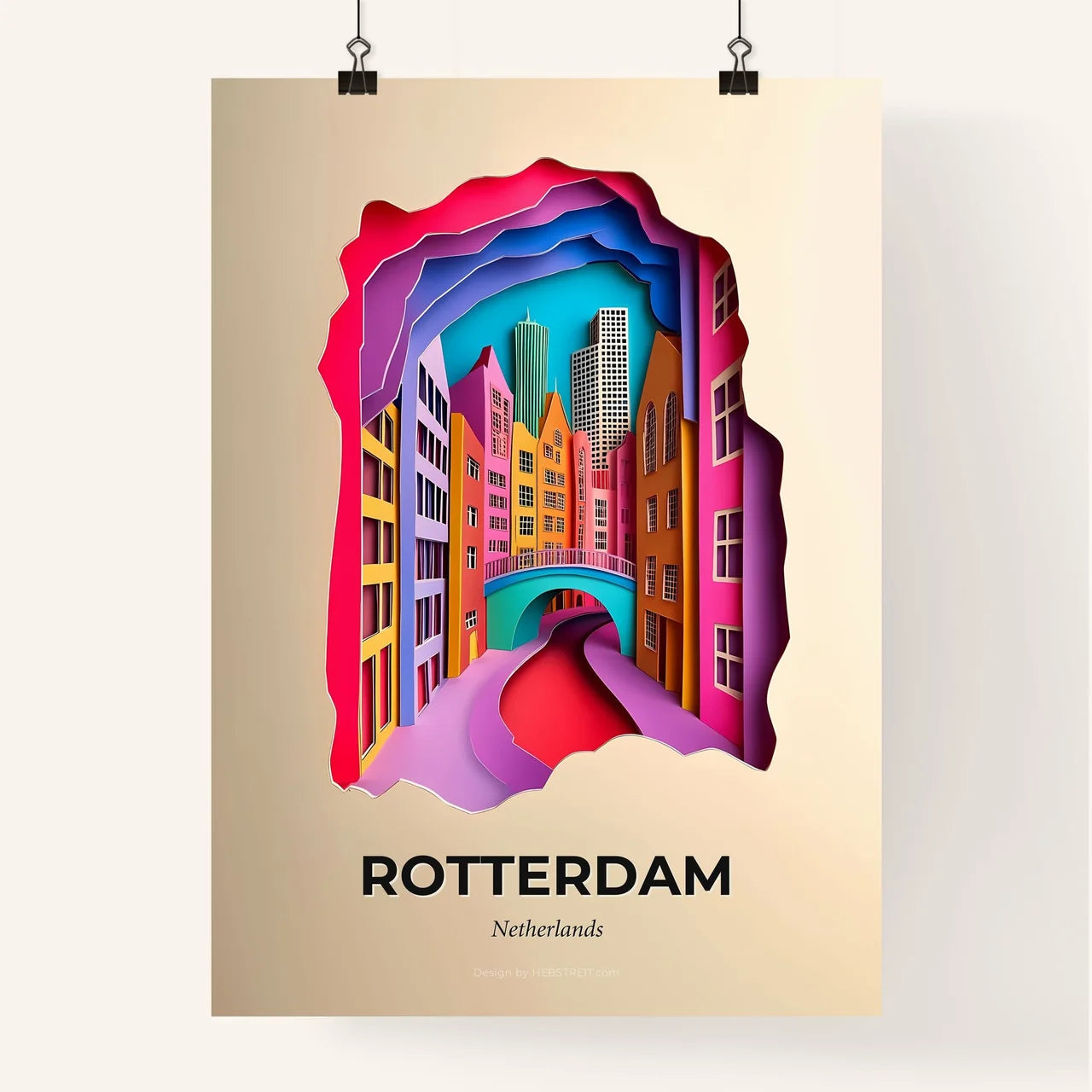 Vivid Rotterdam, Netherlands, Colorful Poster