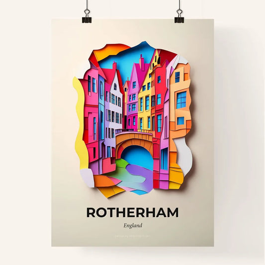 Vivid Rotherham, England, Colorful Poster