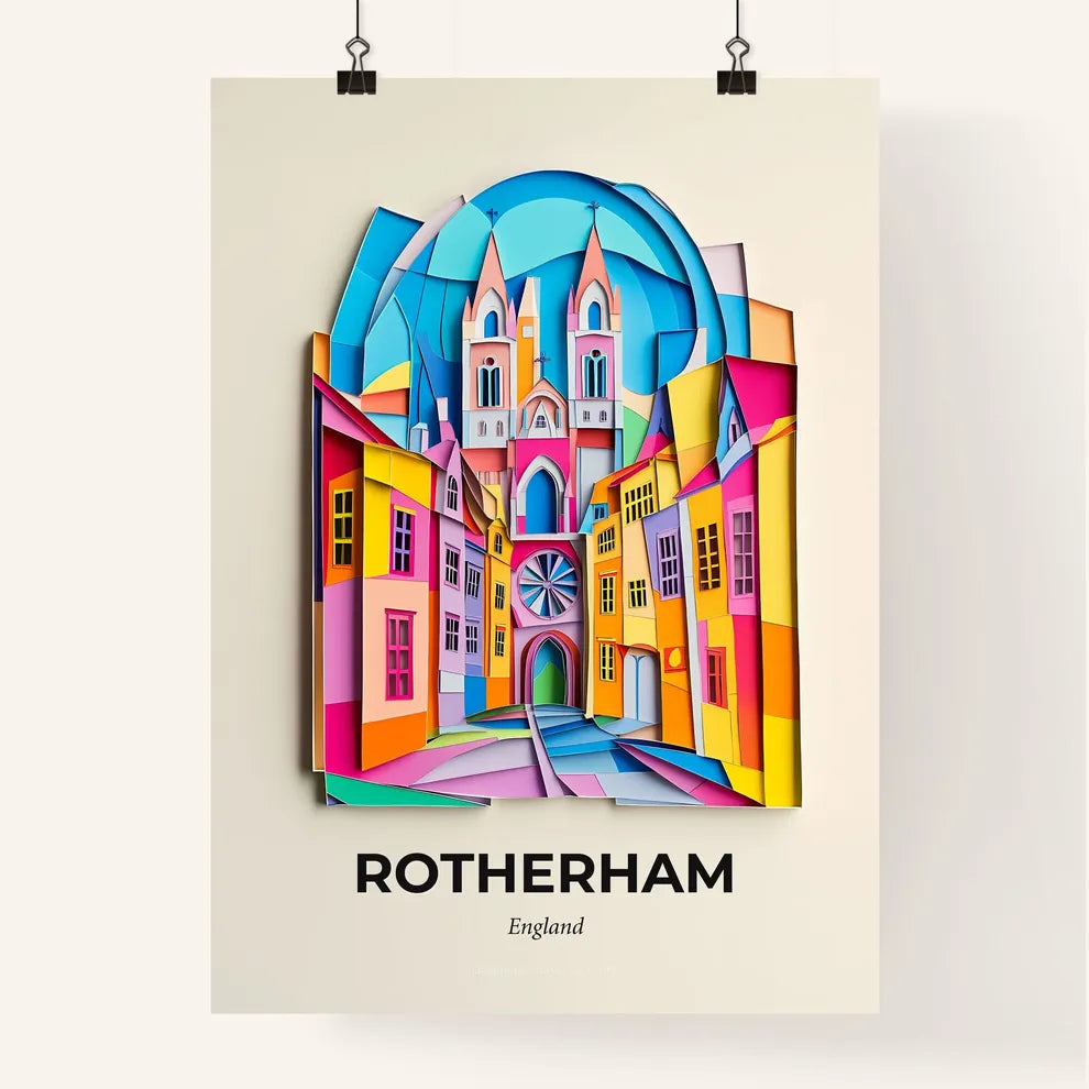 Vivid Rotherham, England, Colorful Poster
