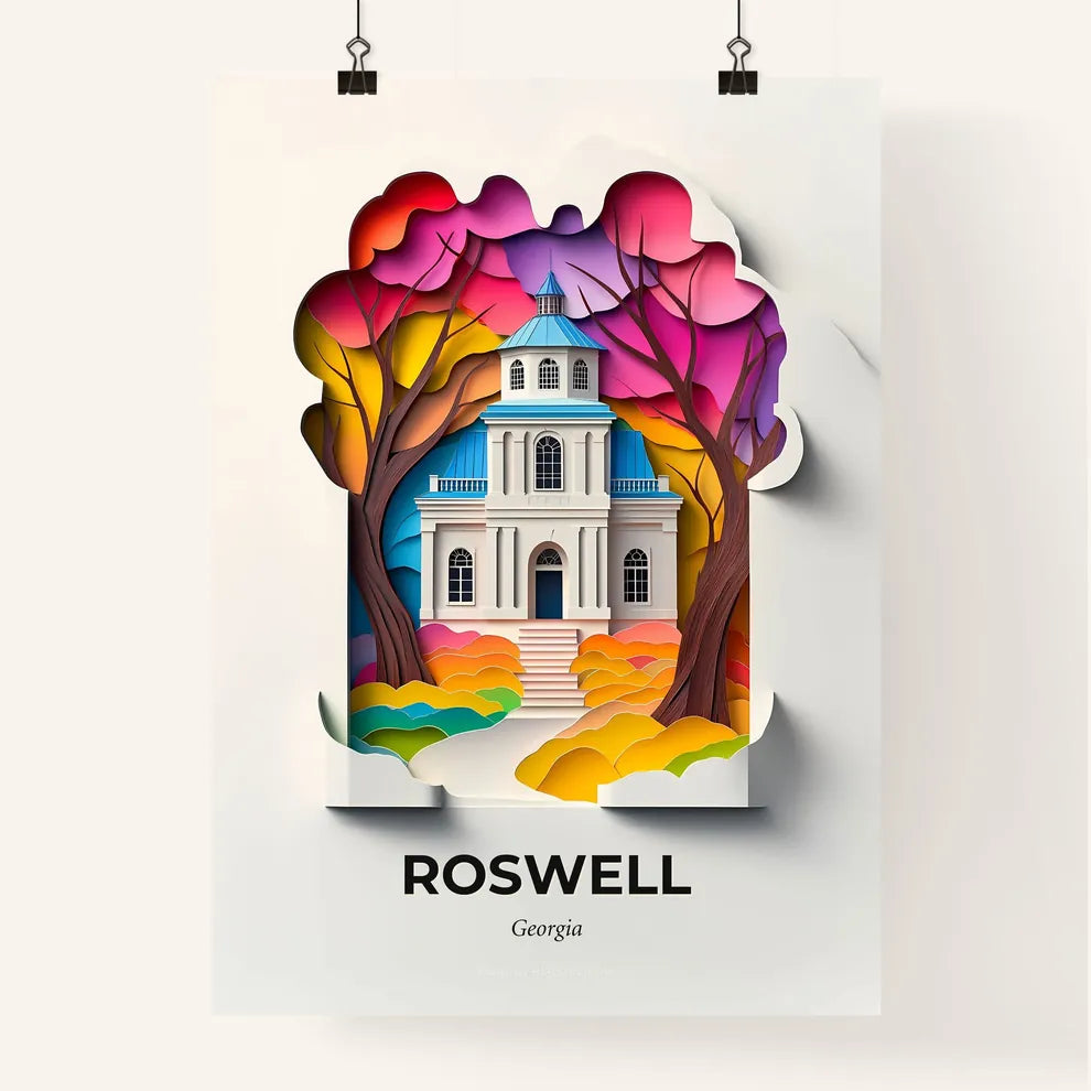 Vivid Roswell, Georgia, Colorful Poster